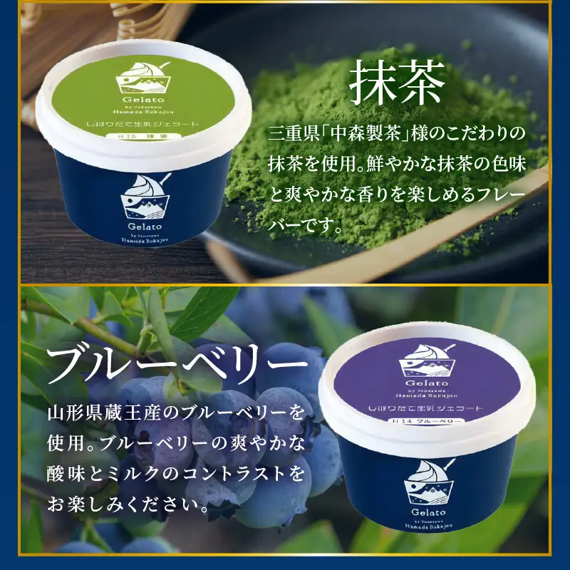 生乳ジェラートバラエティセット　12個　ミルク ラムレーズン キャラメル 抹茶 ブルーベリー