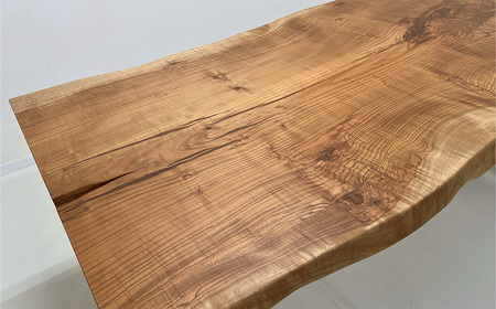【一点もの】 本桜 銘木 一枚板 ダイニングテーブル _幅1800mm×奥行約890～820mm×高さ705～707mm