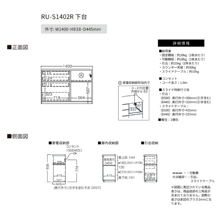 カウンターRU-S1402R [No.996]