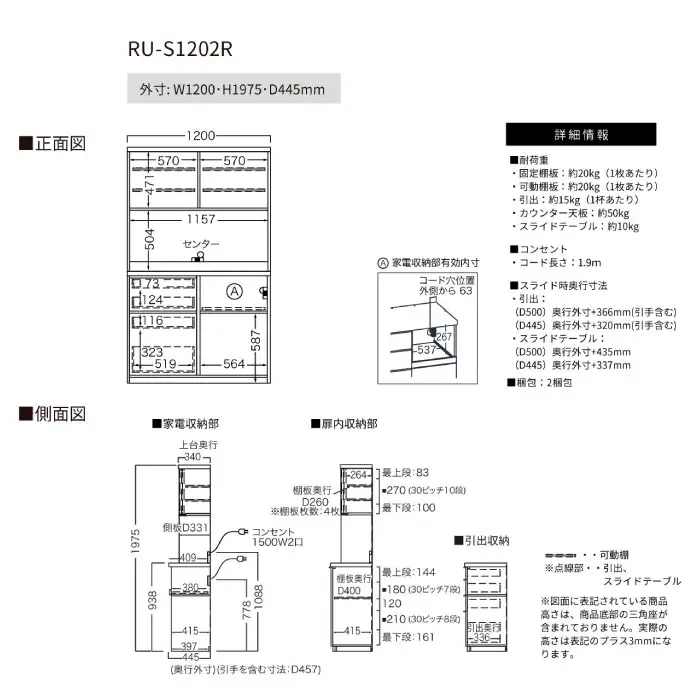 キッチンボードRU-S1202R [No.1010]