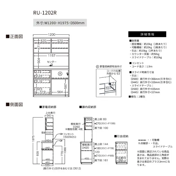 キッチンボードRU-1202R [No.1011]