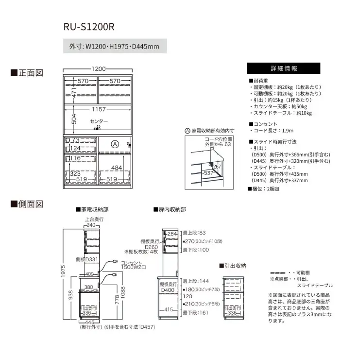 キッチンボードRU-S1200R [No.1012]