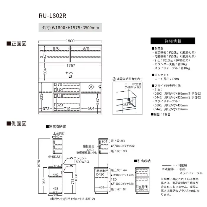 キッチンボードRU-1802R [No.1023]
