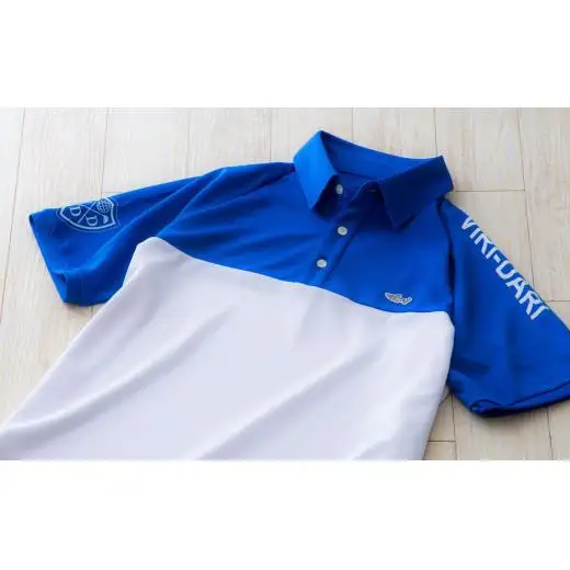 再生ポリエステル使用 サステナブル・ゴルフウェア・ブランド  VIRI DARI ( ヴィリダリ ) GOLF のウェア メンズラグラン半袖ポロ ブルー/ホワイトＬ【ゴルフ ゴルフウェア GOLF VIRIDARI ヴィリダリ ブランド おしゃれ サステナブル 吸水 速乾 UV ケア 着心地 デザイン おすすめ 四日市 四日市市 三重県 贈り物 プレゼント スポーツ アパレル】