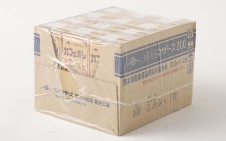 【3か月連続定期便】 カフェオレ 200ml 12本×3回 計36本 飲料 コーヒー飲料 コーヒー ミルク ドリンク 紙パック 定期便 長期保存 熊本県