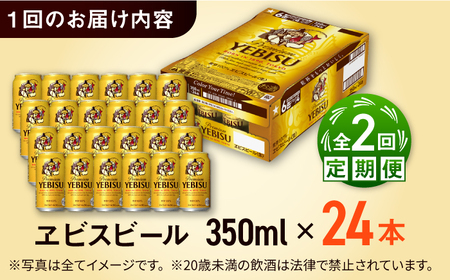 【全2回定期便】サッポロ ヱビスビール 350ml×24缶 合計48缶  /ビール お酒  エビス 大分 日田 サッポロビール /  [ARDC048]