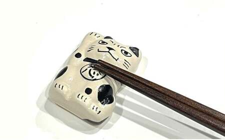 有田焼 手描き 招き猫 箸置き 5個セット【24to3 西富陶磁器】縁起物 猫 ねこ ネコ ギフト プレゼント bi048