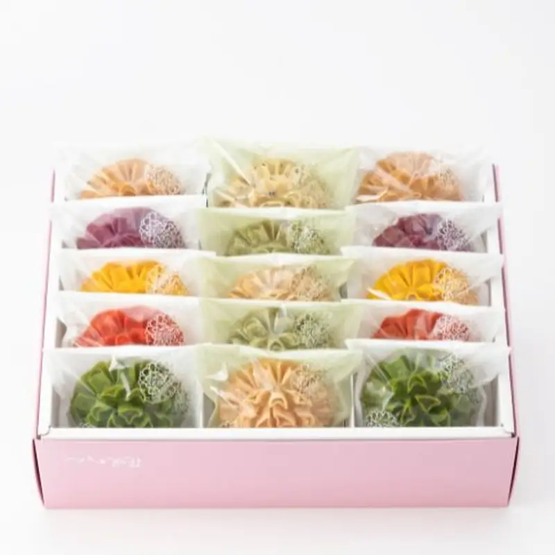 手土産 ギフト / 花咲かりん詰合わせ箱 8種15個入り（塩味入り）【kkmn0007】