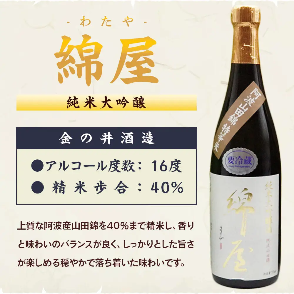【日本酒・飲み比べセット】宮城・栗原3酒蔵の「綿屋・栗駒山・萩の鶴」720ml×3本 純米大吟醸 阿波山田錦特等米