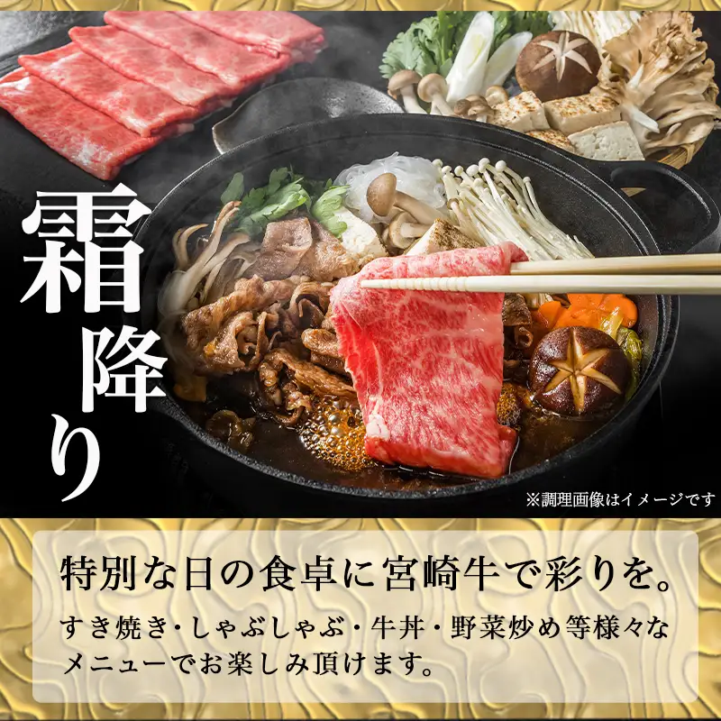 宮崎牛切り落とし500g〔12-6503〕_(都城市) 宮崎牛 切り落とし スライス すき焼き しゃぶしゃぶ 牛丼など 500g 250g×2P