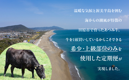 【定期便】超厳選!あつみ牛希少部位定期便 4回
