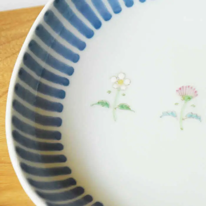 【波佐見焼】十草 三つ花 盛鉢【藍水】[GB54]