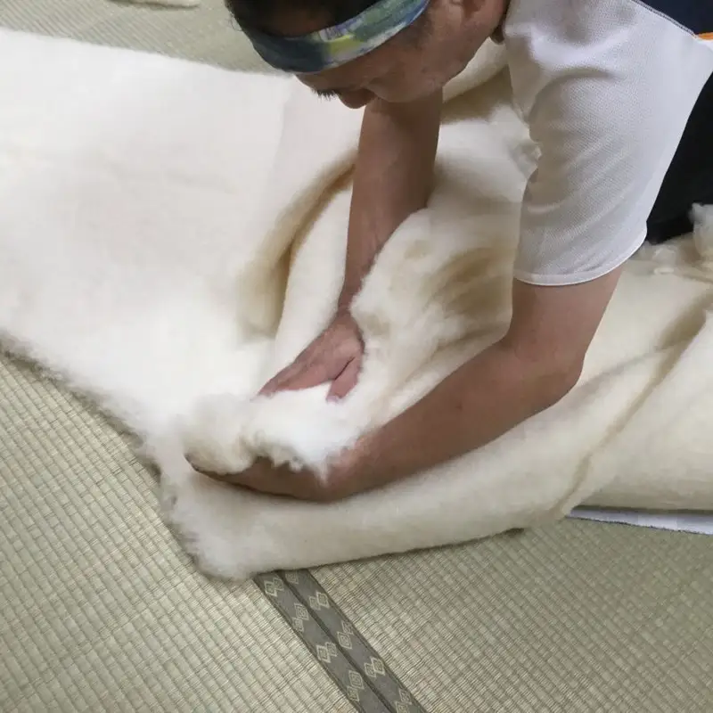 【ふとんの色柄が選べる】天然繊維手作り　木綿わた入り敷ふとん