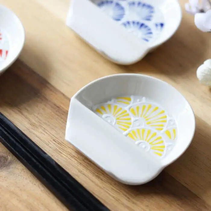 【波佐見焼】扇 箸置き皿 小 4枚セット 食器 皿【翔芳窯】[FE324]