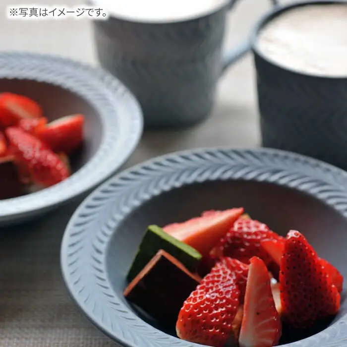 【波佐見焼】ローズマリー リムボウルM ブルーグレー 2枚セット 食器 皿【翔芳窯】[FE336]