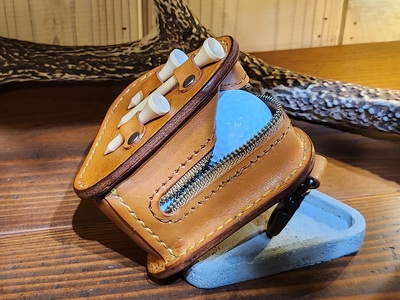 ゴルフボールケース　3個入り（ライトブラウン） 本革 牛革 ゴルフ ゴルフボール ゴルフ用品 ゴルフボールケース ケース おしゃれ オリジナル レザー職人 手縫い フウネレザーファクトリー [BFAJ099]