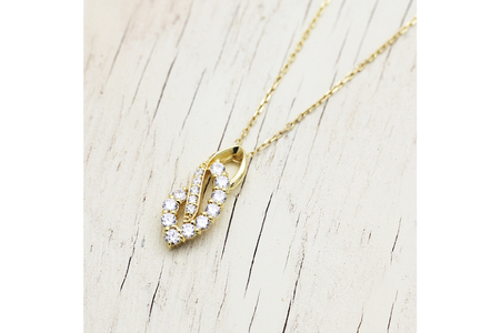 ネックレス K18YG イエローゴールド ダイヤモンド 0.38ct レディース ペンダント【f134-d-k18yg】