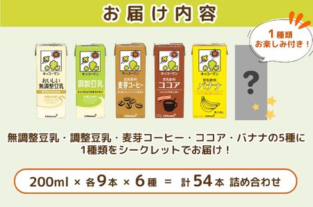 【ふるなびWEEK対象】豆乳 お楽しみ付き 200ml 54本 飲み比べ セット キッコーマン豆乳