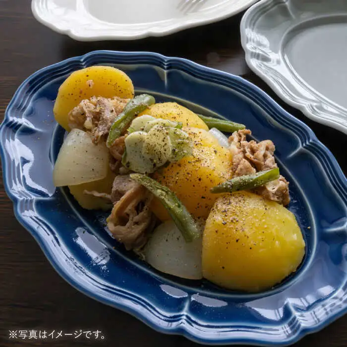 【波佐見焼】ombre de fleur オーバルプレート アズール 2枚セット 食器 皿【翔芳窯】[FE381]