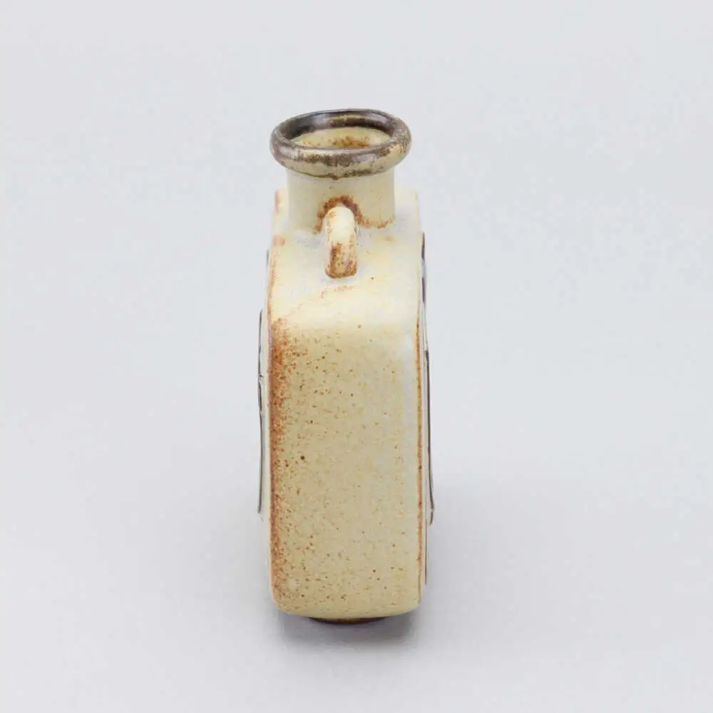 【瀬戸焼】一輪挿し グリップデザイン角型 【かしわ窯】一輪挿し 花瓶 花器 インテリア [BBAJ003]