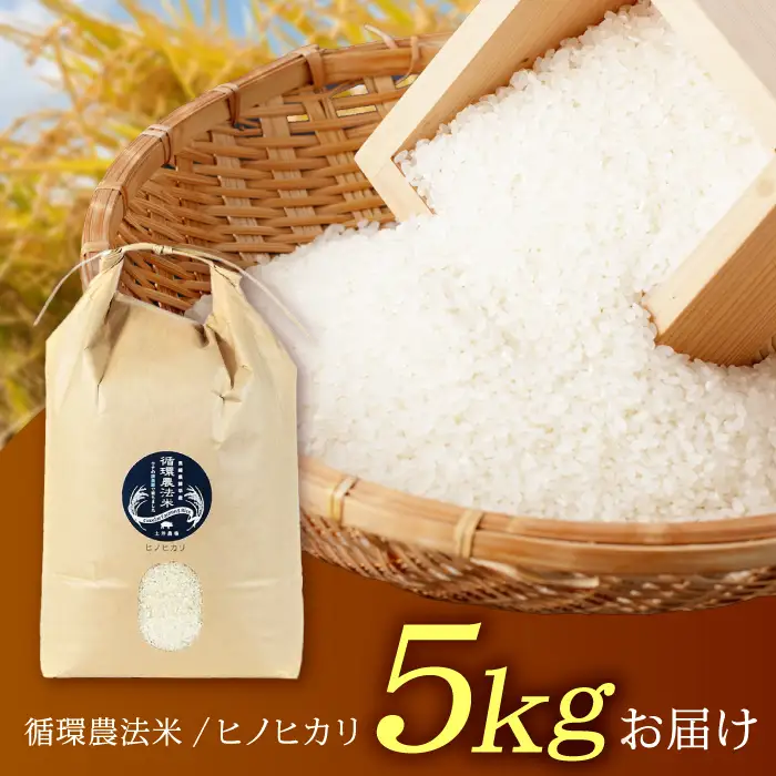【R8年新米】循環農法米 ヒノヒカリ 白米 5kg / 米 こめ コメ おこめ お米 白米 ひのひかり / 諫早市 / 株式会社土井農場 [AHAD094] 新米 しんまい