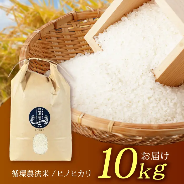 【R8年新米】循環農法米 ヒノヒカリ 白米 10kg / 米 こめ コメ おこめ お米 白米 ひのひかり / 諫早市 / 株式会社土井農場 [AHAD095] 新米 しんまい