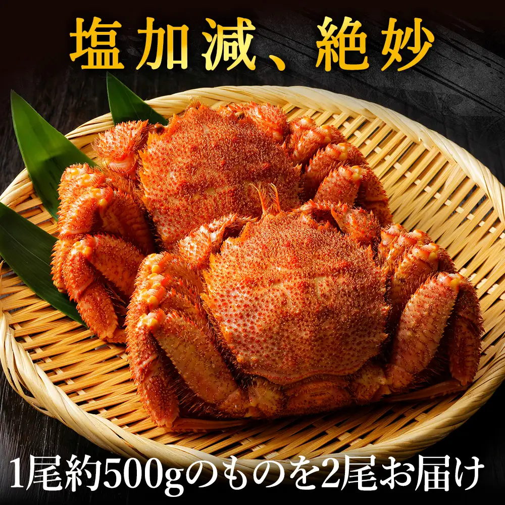 【のし付き】北海道オホーツク海産 浜ゆで毛がに　約500g×2尾【配送不可地域：離島】