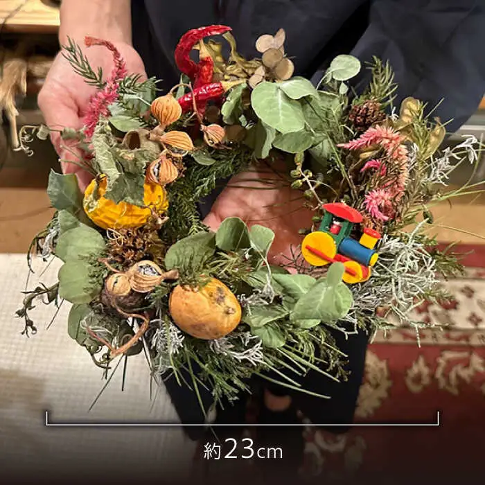 ドライフラワー リース wreath -omocha- / スワッグ リース フラワー 花 スワッグ インテリア / 南島原市 / Atelier.Sh.[SFQ008]