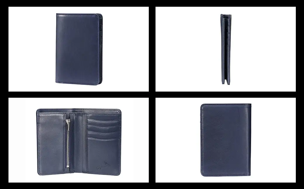 豊岡財布 craftsmanship AI（藍）Jacket Wallet Short CW012 勝色 / 財布 二つ折り財布 メンズ レディース コンパクト 牛皮革 本革 高級 おしゃれ ビジネス 本藍染め ネイビー