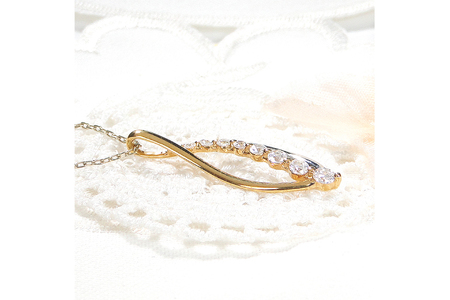 ネックレス PT900 K18YG コンビ【0.33ct】 ダイヤモンド イエローゴールド プラチナ リーフ ペンダント 葉 雫 ドロップ レディース 【f263-ygpt】