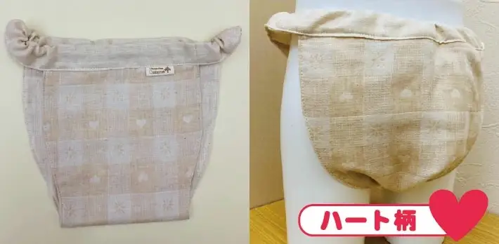 子供用ふんどしパンツ 1枚 オーガニックコットン100％ ハンドメイド　ハート柄　サイズ90 [446H90]