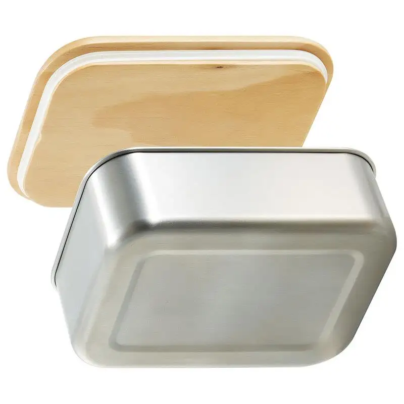 お弁当箱 ランチボックス「木蓋付き ステンレス 弁当箱」 1030ml 天然目 木目 おしゃれ 木お弁当箱 木蓋お弁当箱 オシャレお弁当箱 おしゃれお弁当箱 【スケーター株式会社】 596445 15-045