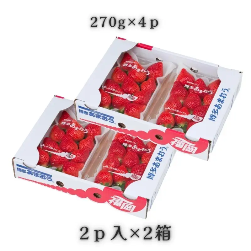 いちごの王様　福岡名産 あまおう 約270ｇ×4パック　計約1,080g　＜2027年3月以降発送＞　いちご イチゴ 苺