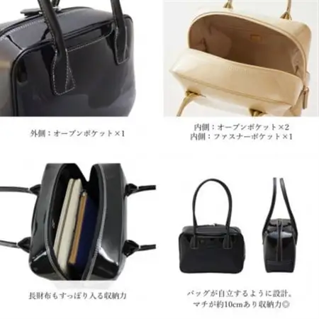 【濱野皮革工藝のセレブミニボストンバッグ】華やかなかわいらしいボストンバッグです。(クリーム)_装飾品・工芸品  鞄・バッグ かばん カバン_【1103303】
