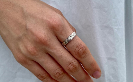 シルバーリング  / レディース メンズ シルバー アクセサリー ハンドメイド ［Moon Surface Ring ］