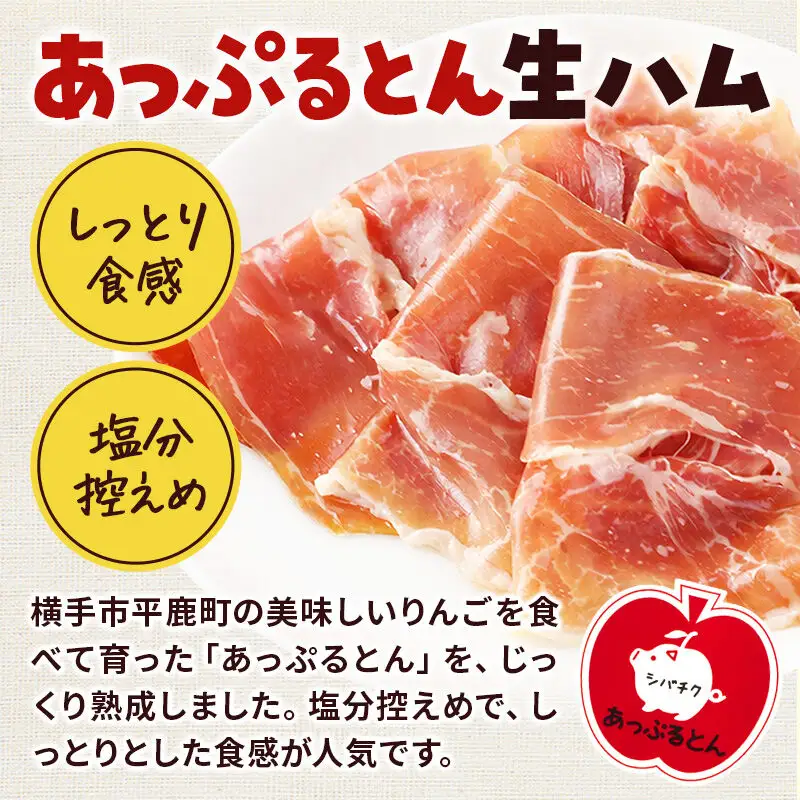 《定期便12ヶ月》生ハム スライス 30g×10パック 長期熟成 国産豚肉 あっぷるとん 秋田県横手市産