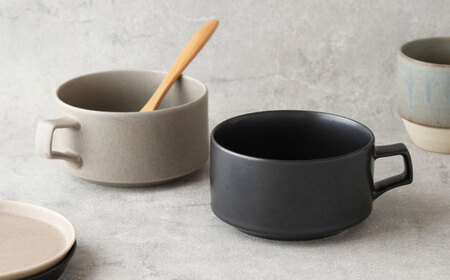 【美濃焼】 色が選べる  MINO_works 食器3点セット スープカップ＆プレートS/M【EAST table】 スープカップ プレート 器[MBS129]