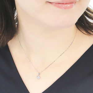 ネックレス プラチナ PT900 ダイヤモンド 0.21ct フラワーモチーフ ペンダント レディース お花 小ぶり【f265-pt-d】 ALPAZ107