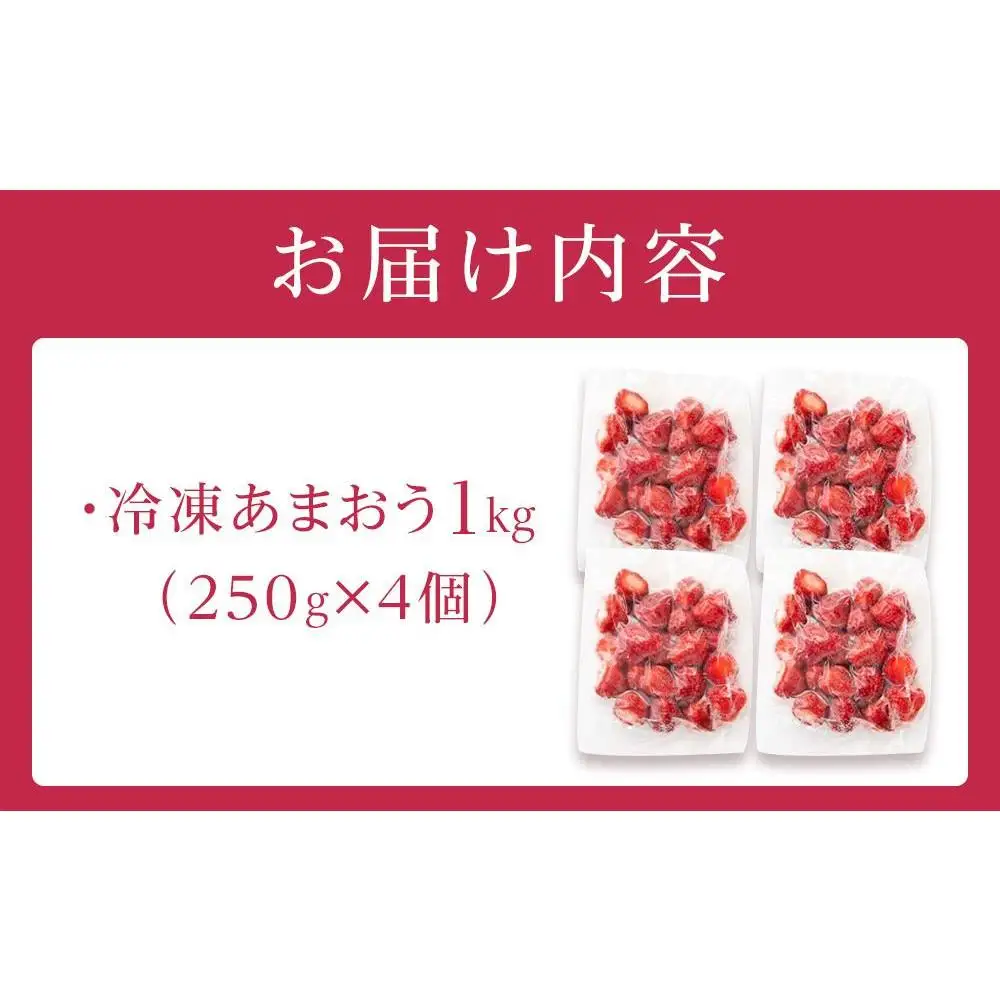 福岡県産　冷凍あまおう1kg（250ｇ×4個）