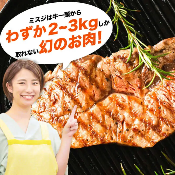 【全3回定期便】【厳選希少部位】おおいた豊後牛 ミスジステーキ 500g(100g×5P) 日田市 黒毛和牛 ステーキ 牛肉 希少 豊後牛 ミスジ [AREI110]