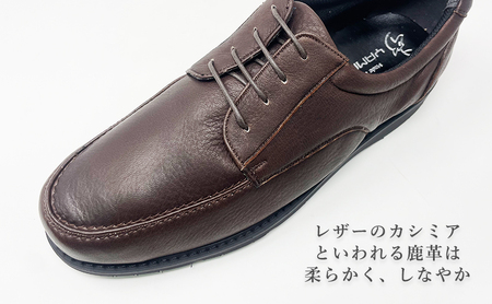 カジュアルシューズ 鹿革 4E 濃茶 カジュアルシューズ 24.0cm
