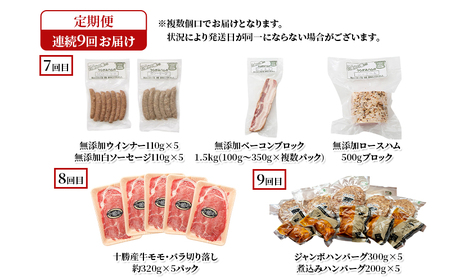 十勝幕別の定期便 肉堪能(牛肉・豚肉・ラム肉) 年9回お届け 【 ハンバーグ ステーキ ジンギスカン 惣菜 牛 羊 ラム 焼肉 BBQ バーベキュー 味付き 味付き肉 タレ 手切り アウトドア キャンプ お取り寄せ 冷凍 小分け 保存 牛肉 】
