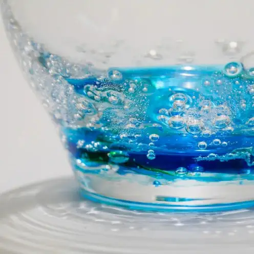 【RYUKYU GLASS WORKS 海風】オキナワオーシャン　バドロック 〇 読谷村 コップ 夏 琉球ガラス 色違い有 沖縄 ガラス工房 彩り ブルー 清涼感 地場産品 手作り 人気商品 色違い有 プレゼントに ギフトに お祝いに オススメ 伝統工芸品