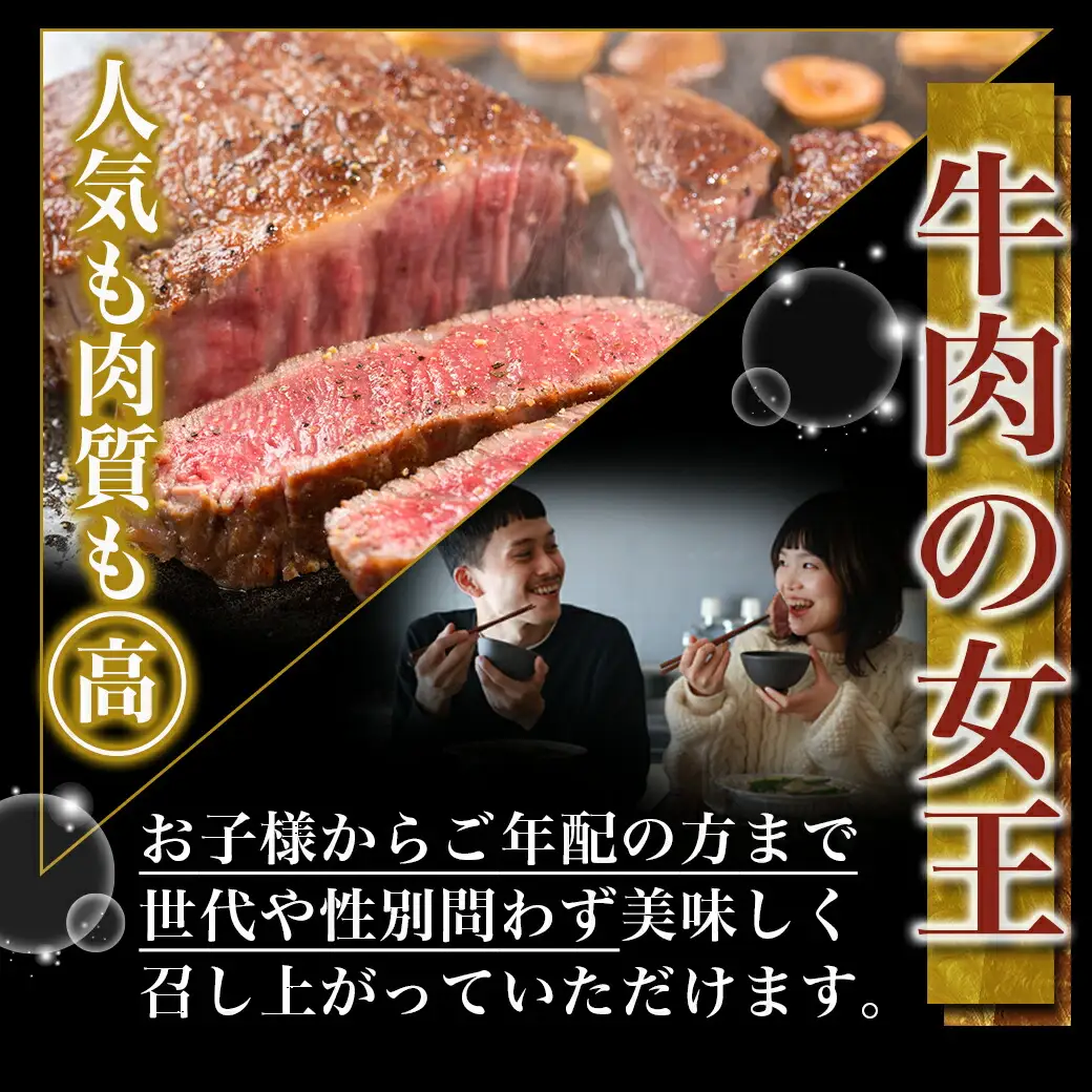 宮崎牛ヒレステーキ(150g×2枚)〔AC-N4-003〕_(都城市) 宮崎県産宮崎牛 ヒレ ステーキ用カット 約150g×2枚 塩こしょう・ステーキソース付 ステーキ 牛肉 牛ヒレ 真空パック