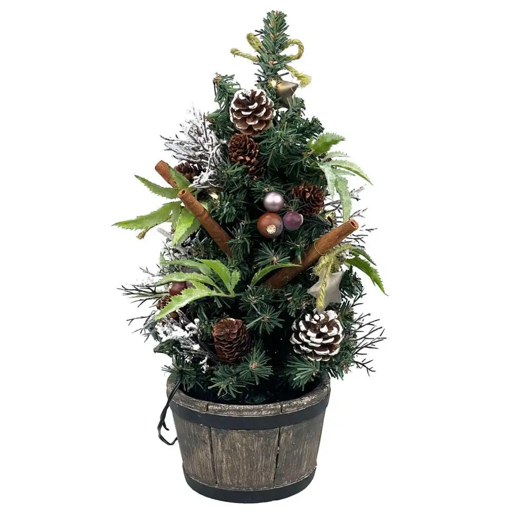 LEDミニクリスマスツリー 33cm ブラウン