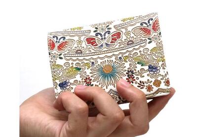 【文庫屋大関】箱まち小銭入れ 茉莉花〈翡翠〉【皮革工芸品】 革製品 工芸品 民芸品 牛革 財布 小銭入れ 小物入れ お祝い ギフト プレゼント 墨田区 東京都