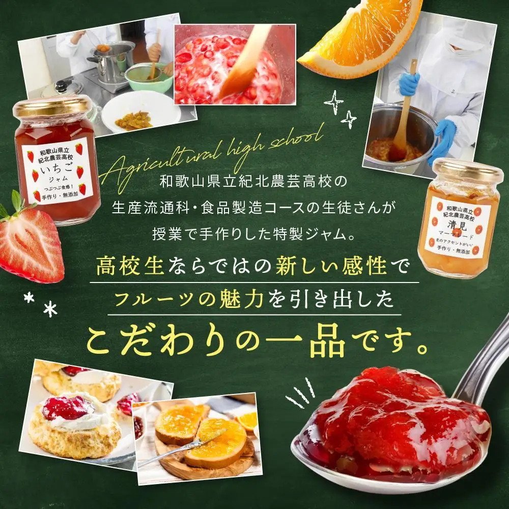☆紀北農芸高校生が作った☆おすすめ無添加ジャム３種セット[順次発送] [KF12]
