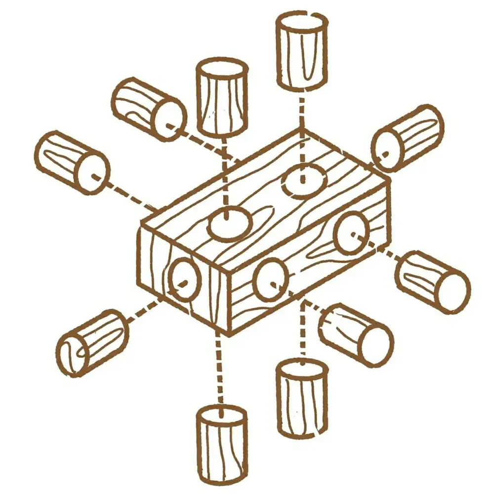 木製ブロック ズレンガ 8ピース[AQBH009] 木 おもちゃ