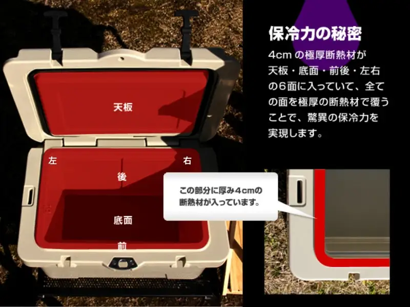 ハードクーラーボックス 45QT カーキ(W721)