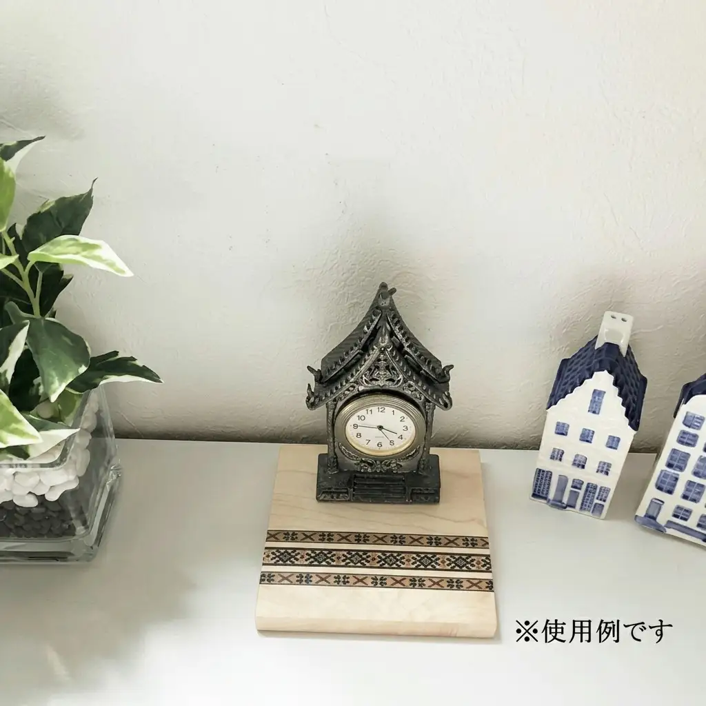 ウッドモザイク入り木製コースター（メイプル） 工芸品 雑貨 日用品 